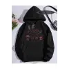 Kapşonlu Sweatshirt Siyah Sanrio Hello Kitty Özel Tasarım