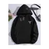 Kapşonlu Sweatshirt Siyah Y HARFİ İSME Özel Tasarım