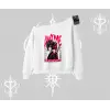 Kayık Yaka Sweatshirt Anime Girlfriend Kırmızı