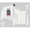 Kayık Yaka Sweatshirt Crowned Lion Rock Authority Myth