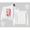 Kayık Yaka Sweatshirt Madness Unleashed Anime Girl Baskılı