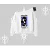 Kayık Yaka Sweatshirt Oversize Anime Kız Baskılı