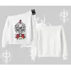 Kayık Yaka Sweatshirt Stay Humble Work Hard Enjoy Life