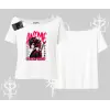 Kayık Yaka Tshirt Anime Girlfriend Kırmızı
