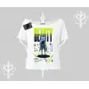 Kayık Yaka Tshirt Anime Unity Neon Detaylı Grafik Baskılı