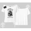 Kayık Yaka Tshirt Caffeine Cat Kahve Temalı Kedi Baskılı