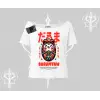 Kayık Yaka Tshirt Daruma Kedi Anime Baskılı