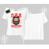 Kayık Yaka Tshirt Daruma Kedi Anime Baskılı