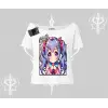 Kayık Yaka Tshirt Hello Anime Kız Sevimli Karakter Baskılı