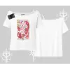 Kayık Yaka Tshirt Madness Unleashed Anime Girl Baskılı