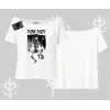 Kayık Yaka Tshirt Punk Rock Chaos Skeleton Riot