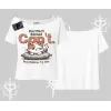 Kedi Baskılı Cant Busy Napping Y2K  Kayık Yaka Tshirt