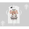 Kedi Baskılı Cant Busy Napping Y2K  Kolsuz Tshirt