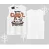 Kedi Baskılı Cant Busy Napping Y2K  Kolsuz Tshirt