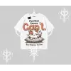 Kedi Baskılı Cant Busy Napping Y2K  Oversize Tshirt