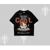 Kedi Baskılı Cant Busy Napping Y2K Oversize Tshirt - Çocuk
