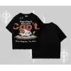 Kedi Baskılı Cant Busy Napping Y2K Oversize Tshirt - Çocuk