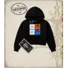 KEYCAP   Kadın Crop Kapşonlu Sweatshirt
