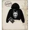 KITSUNE  Kadın Crop Kapşonlu Sweatshirt
