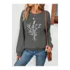 KOD ADR-SHEN LUNE Floral Print Drop Shoulder Sweatshirt Gri