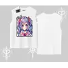 Kolsuz Tshirt Hello Anime Kız Sevimli Karakter Baskılı