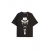 KRAVAT Unisex Oversize Yazılı Tshirt SİYAH