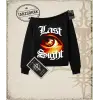 LAST SIGHT Kadın Kayık Yaka Sweatshirt