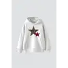 Leopar Starz Baskılı Oversize Unisex Beyaz