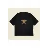 Leopar Starz Baskılı Oversize Unisex Pamuklu Nefes Alan Kalın Kumaşlı