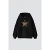 Leopar Starz Baskılı Oversize Unisex Premium Siyah