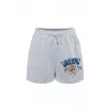 Letter & Basketball Print Drawstring Waist Şort