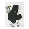 Letter Embroidery Thermal Lined 4 Mevsim Eşofman