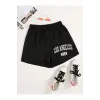 Letter Graphic Drawstring Şort