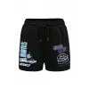Letter Graphic Drawstring Waist Şort