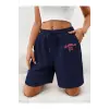 Letter Graphic Drawstring Waist Şort