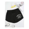 Letter Graphic Drawstring Waist Track Şort