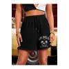 Letter Graphic Drawstring Waist Track Şort