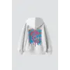 Liquid Rug Baskılı Oversize Unisex Beyaz