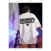 Logo Baskılı Beyaz Tişört Antisocial