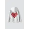 Love Baskılı Oversize Unisex Beyaz