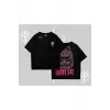 Lucky Cat Japon Tarzı Kedi Baskılı Oversize Tshirt