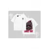 Lucky Cat Japon Tarzı Kedi Baskılı Oversize Tshirt