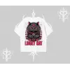 Lucky Cat Japon Tarzı Kedi Baskılı Oversize Tshirt