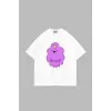 Lumpy Space Princess Baskılı Oversize Unisex Beyaz