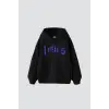 Lylies Baskılı Oversize Unisex Siyah