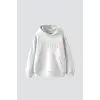 Lylies Taş Baskılı Oversize Unisex Beyaz