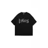 Lyrics Taş Baskılı Oversize Unisex Siyah