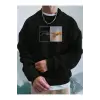 Manfinity Homme Hand Print Sweatshirt Siyah