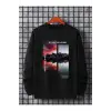 Manfinity Hypemode Mountain & Slogan Graphic Sweatshirt Siyah