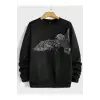 Manfinity LEGND Eagle Print Sweatshirt Siyah